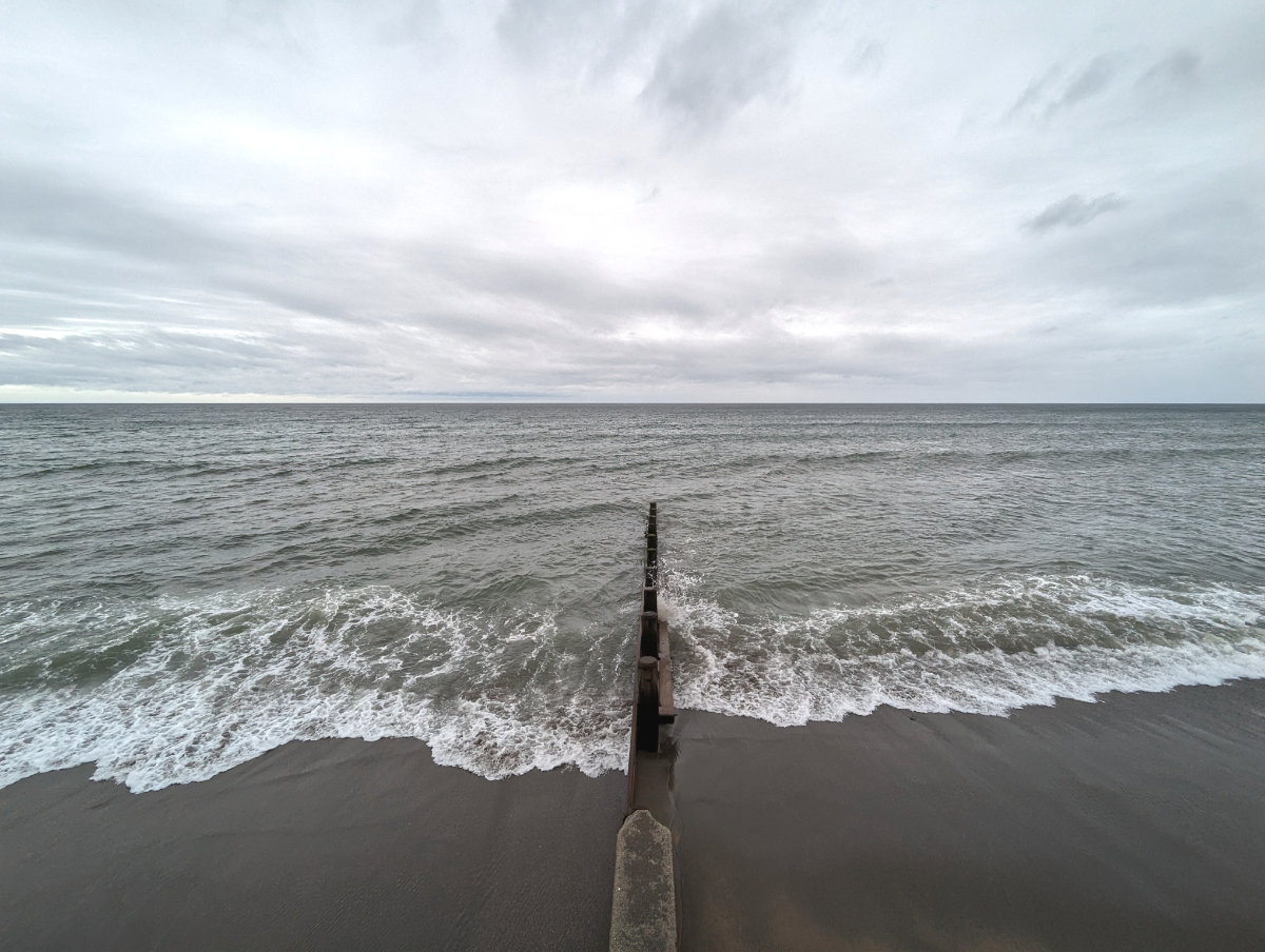 A dramatic stormy day over Tywyn Beach